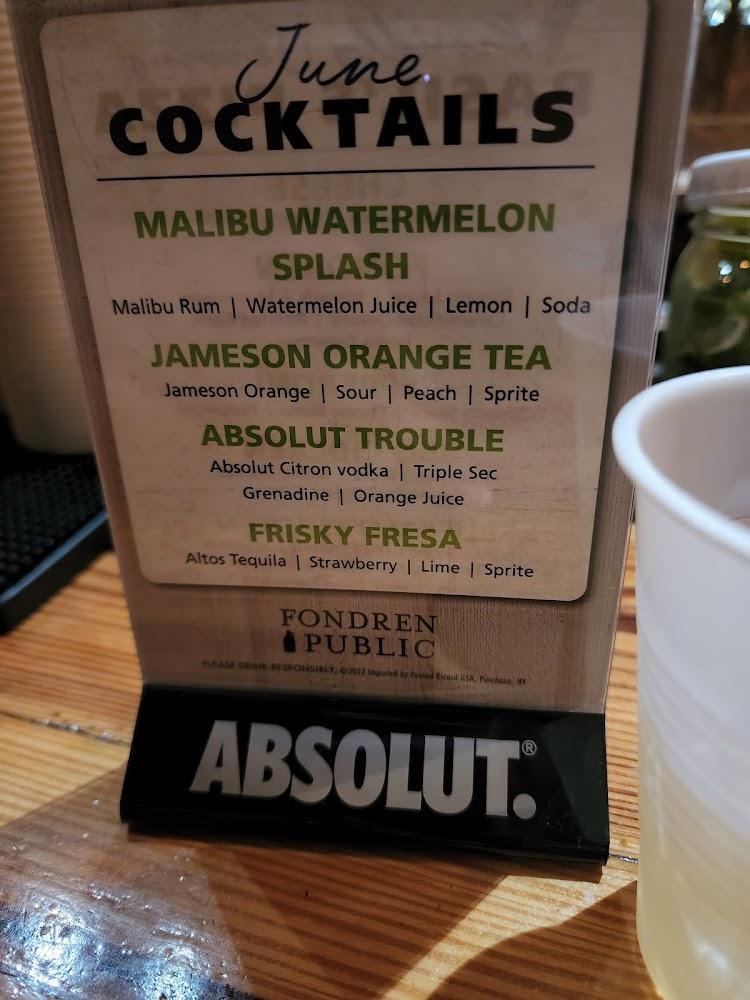 Fondren Public Menu image 2